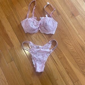 Victoria's Secret Pink Lace Bra Set NWT
